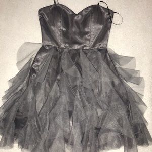 Ruffled gray dress